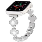 สายรัดนาฬิกาโลหะแบบปลดเร็วลายใบโคลเวอร์สี่แฉก สำหรับ Apple Watch SE 2022 44mm, สำหรับ Apple Watch Series 7 41mm, สำหรับ Apple Watch Series 7 45mm, สำหรับ Apple Watch Series 6 40mm, สำหรับ Apple Watch Series 6 44mm, สำหรับ Apple Watch Series 5 44mm