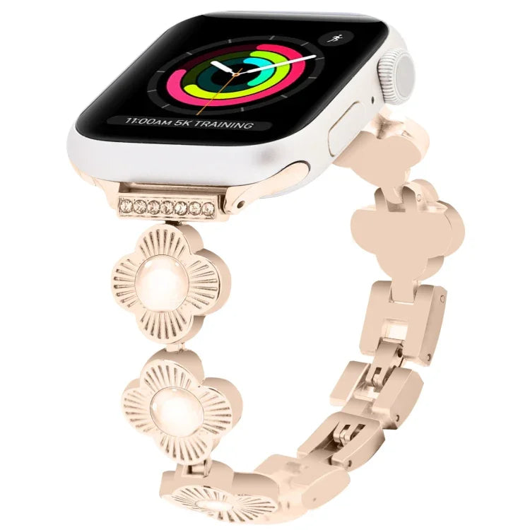 สายโซ่โลหะปลดล็อกเร็วลายใบโคลเวอร์สี่แฉก สำหรับ Apple Watch Series 3 ขนาด 38 มม., สำหรับ Apple Watch Series 3 ขนาด 42 มม.