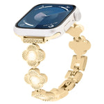 สายรัดนาฬิกาโลหะแบบปลดเร็วลายใบโคลเวอร์สี่แฉก สำหรับ Apple Watch SE 2023 44mm, สำหรับ Apple Watch SE 2023 40mm, สำหรับ Apple Watch Ultra 2 49mm, สำหรับ Apple Watch Series 9 45mm, สำหรับ Apple Watch Series 9 41mm, สำหรับ Apple Watch Ultra 49mm