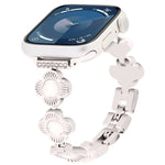 สายรัดนาฬิกาโลหะแบบปลดเร็วลายใบโคลเวอร์สี่แฉก สำหรับ Apple Watch SE 2023 44mm, สำหรับ Apple Watch SE 2023 40mm, สำหรับ Apple Watch Ultra 2 49mm, สำหรับ Apple Watch Series 9 45mm, สำหรับ Apple Watch Series 9 41mm, สำหรับ Apple Watch Ultra 49mm