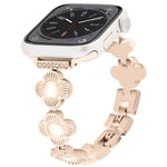 สายรัดนาฬิกาโลหะแบบปลดเร็วลายใบโคลเวอร์สี่แฉก สำหรับ Apple Watch SE 2023 44mm, สำหรับ Apple Watch SE 2023 40mm, สำหรับ Apple Watch Ultra 2 49mm, สำหรับ Apple Watch Series 9 45mm, สำหรับ Apple Watch Series 9 41mm, สำหรับ Apple Watch Ultra 49mm