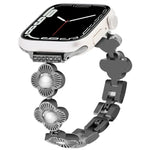 สายรัดนาฬิกาโลหะแบบปลดเร็วลายใบโคลเวอร์สี่แฉก สำหรับ Apple Watch SE 2022 44mm, สำหรับ Apple Watch Series 7 41mm, สำหรับ Apple Watch Series 7 45mm, สำหรับ Apple Watch Series 6 40mm, สำหรับ Apple Watch Series 6 44mm, สำหรับ Apple Watch Series 5 44mm
