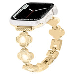 สายรัดนาฬิกาโลหะแบบปลดเร็วลายใบโคลเวอร์สี่แฉก สำหรับ Apple Watch SE 2022 44mm, สำหรับ Apple Watch Series 7 41mm, สำหรับ Apple Watch Series 7 45mm, สำหรับ Apple Watch Series 6 40mm, สำหรับ Apple Watch Series 6 44mm, สำหรับ Apple Watch Series 5 44mm