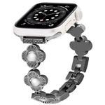 สายรัดนาฬิกาโลหะแบบปลดเร็วลายใบโคลเวอร์สี่แฉก สำหรับ Apple Watch SE 2022 44mm, สำหรับ Apple Watch Series 7 41mm, สำหรับ Apple Watch Series 7 45mm, สำหรับ Apple Watch Series 6 40mm, สำหรับ Apple Watch Series 6 44mm, สำหรับ Apple Watch Series 5 44mm