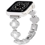 สายรัดนาฬิกาโลหะแบบปลดเร็วลายใบโคลเวอร์สี่แฉก สำหรับ Apple Watch SE 2022 44mm, สำหรับ Apple Watch Series 7 41mm, สำหรับ Apple Watch Series 7 45mm, สำหรับ Apple Watch Series 6 40mm, สำหรับ Apple Watch Series 6 44mm, สำหรับ Apple Watch Series 5 44mm