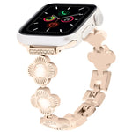 สายรัดนาฬิกาโลหะแบบปลดเร็วลายใบโคลเวอร์สี่แฉก สำหรับ Apple Watch SE 2022 44mm, สำหรับ Apple Watch Series 7 41mm, สำหรับ Apple Watch Series 7 45mm, สำหรับ Apple Watch Series 6 40mm, สำหรับ Apple Watch Series 6 44mm, สำหรับ Apple Watch Series 5 44mm