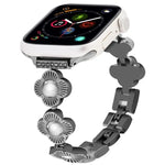 สายรัดนาฬิกาโลหะแบบปลดเร็วลายใบโคลเวอร์สี่แฉก สำหรับ Apple Watch SE 2022 44mm, สำหรับ Apple Watch Series 7 41mm, สำหรับ Apple Watch Series 7 45mm, สำหรับ Apple Watch Series 6 40mm, สำหรับ Apple Watch Series 6 44mm, สำหรับ Apple Watch Series 5 44mm