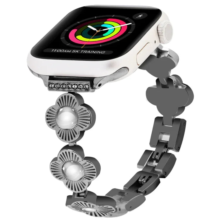 สายโซ่โลหะปลดล็อกเร็วลายใบโคลเวอร์สี่แฉก สำหรับ Apple Watch Series 3 ขนาด 38 มม., สำหรับ Apple Watch Series 3 ขนาด 42 มม.