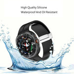 สายซิลิโคนพร้อมหัวเข็มขัดพับแม่เหล็กสีเงินสำหรับ Samsung Galaxy Watch Ultra 47มม. / Ultra 2025 Groove