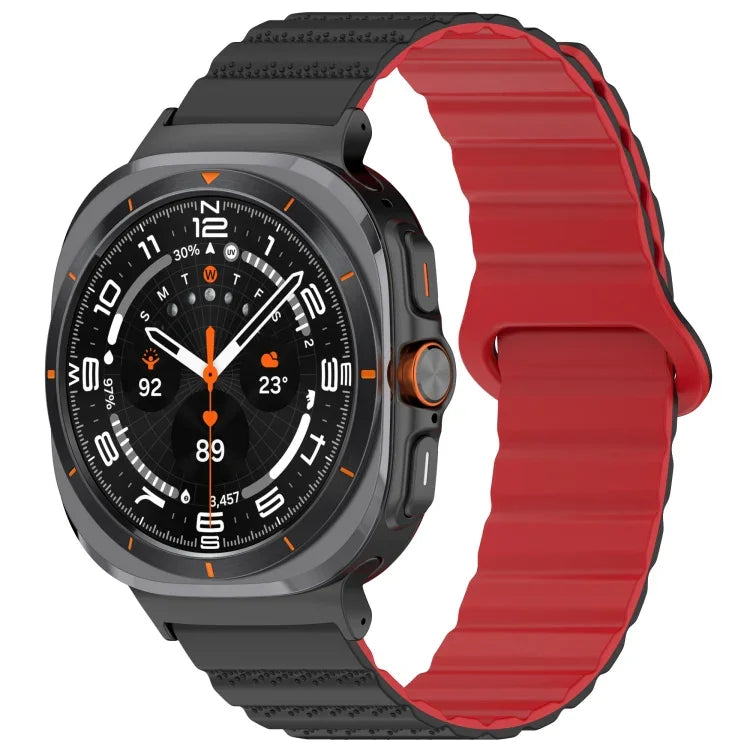 สายซิลิโคนแม่เหล็กลายจุดสองสีสำหรับ Samsung Galaxy Watch Ultra 47มม.
