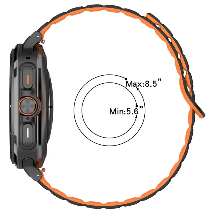 สายซิลิโคนแม่เหล็กลายจุดสองสีสำหรับ Samsung Galaxy Watch Ultra 47มม.
