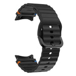 สายรัดนาฬิกาซิลิโคนลายคลื่นเย็บ สำหรับ Samsung Galaxy Watch 7 ขนาด 40 / 44 มม., สำหรับ Samsung Galaxy Watch 6 Classic, สำหรับ Samsung Galaxy Watch 6 ขนาด 40 / 44 มม., สำหรับ Samsung Galaxy Watch 5 ขนาด 40 / 44 มม.
