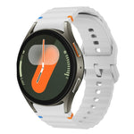 สายรัดนาฬิกาซิลิโคนลายคลื่นเย็บ สำหรับ Samsung Galaxy Watch 7 ขนาด 40 / 44 มม., สำหรับ Samsung Galaxy Watch 6 Classic, สำหรับ Samsung Galaxy Watch 6 ขนาด 40 / 44 มม., สำหรับ Samsung Galaxy Watch 5 ขนาด 40 / 44 มม.