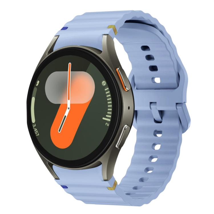 สายรัดนาฬิกาซิลิโคนลายคลื่นเย็บ สำหรับ Samsung Galaxy Watch 7 ขนาด 40 / 44 มม., สำหรับ Samsung Galaxy Watch 6 Classic, สำหรับ Samsung Galaxy Watch 6 ขนาด 40 / 44 มม., สำหรับ Samsung Galaxy Watch 5 ขนาด 40 / 44 มม.