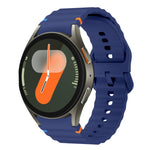 สายรัดนาฬิกาซิลิโคนลายคลื่นเย็บ สำหรับ Samsung Galaxy Watch 7 ขนาด 40 / 44 มม., สำหรับ Samsung Galaxy Watch 6 Classic, สำหรับ Samsung Galaxy Watch 6 ขนาด 40 / 44 มม., สำหรับ Samsung Galaxy Watch 5 ขนาด 40 / 44 มม.