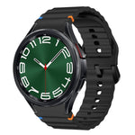 สายรัดนาฬิกาซิลิโคนลายคลื่นเย็บ สำหรับ Samsung Galaxy Watch 7 ขนาด 40 / 44 มม., สำหรับ Samsung Galaxy Watch 6 Classic, สำหรับ Samsung Galaxy Watch 6 ขนาด 40 / 44 มม., สำหรับ Samsung Galaxy Watch 5 ขนาด 40 / 44 มม.