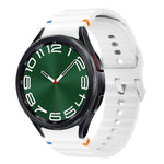 สายรัดนาฬิกาซิลิโคนลายคลื่นเย็บ สำหรับ Samsung Galaxy Watch 7 ขนาด 40 / 44 มม., สำหรับ Samsung Galaxy Watch 6 Classic, สำหรับ Samsung Galaxy Watch 6 ขนาด 40 / 44 มม., สำหรับ Samsung Galaxy Watch 5 ขนาด 40 / 44 มม.