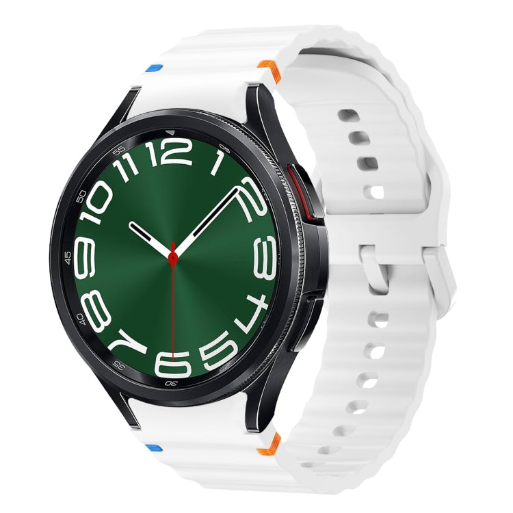 สายรัดนาฬิกาซิลิโคนลายคลื่นเย็บ สำหรับ Samsung Galaxy Watch 7 ขนาด 40 / 44 มม., สำหรับ Samsung Galaxy Watch 6 Classic, สำหรับ Samsung Galaxy Watch 6 ขนาด 40 / 44 มม., สำหรับ Samsung Galaxy Watch 5 ขนาด 40 / 44 มม.