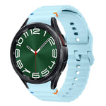 สายรัดนาฬิกาซิลิโคนลายคลื่นเย็บ สำหรับ Samsung Galaxy Watch 7 ขนาด 40 / 44 มม., สำหรับ Samsung Galaxy Watch 6 Classic, สำหรับ Samsung Galaxy Watch 6 ขนาด 40 / 44 มม., สำหรับ Samsung Galaxy Watch 5 ขนาด 40 / 44 มม.