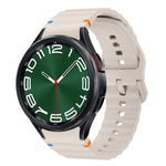 สายรัดนาฬิกาซิลิโคนลายคลื่นเย็บ สำหรับ Samsung Galaxy Watch 7 ขนาด 40 / 44 มม., สำหรับ Samsung Galaxy Watch 6 Classic, สำหรับ Samsung Galaxy Watch 6 ขนาด 40 / 44 มม., สำหรับ Samsung Galaxy Watch 5 ขนาด 40 / 44 มม.