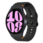 สายรัดนาฬิกาซิลิโคนลายคลื่นเย็บ สำหรับ Samsung Galaxy Watch 7 ขนาด 40 / 44 มม., สำหรับ Samsung Galaxy Watch 6 Classic, สำหรับ Samsung Galaxy Watch 6 ขนาด 40 / 44 มม., สำหรับ Samsung Galaxy Watch 5 ขนาด 40 / 44 มม.