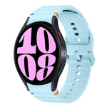 สายรัดนาฬิกาซิลิโคนลายคลื่นเย็บ สำหรับ Samsung Galaxy Watch 7 ขนาด 40 / 44 มม., สำหรับ Samsung Galaxy Watch 6 Classic, สำหรับ Samsung Galaxy Watch 6 ขนาด 40 / 44 มม., สำหรับ Samsung Galaxy Watch 5 ขนาด 40 / 44 มม.
