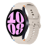 สายรัดนาฬิกาซิลิโคนลายคลื่นเย็บ สำหรับ Samsung Galaxy Watch 7 ขนาด 40 / 44 มม., สำหรับ Samsung Galaxy Watch 6 Classic, สำหรับ Samsung Galaxy Watch 6 ขนาด 40 / 44 มม., สำหรับ Samsung Galaxy Watch 5 ขนาด 40 / 44 มม.