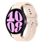 สายรัดนาฬิกาซิลิโคนลายคลื่นเย็บ สำหรับ Samsung Galaxy Watch 7 ขนาด 40 / 44 มม., สำหรับ Samsung Galaxy Watch 6 Classic, สำหรับ Samsung Galaxy Watch 6 ขนาด 40 / 44 มม., สำหรับ Samsung Galaxy Watch 5 ขนาด 40 / 44 มม.