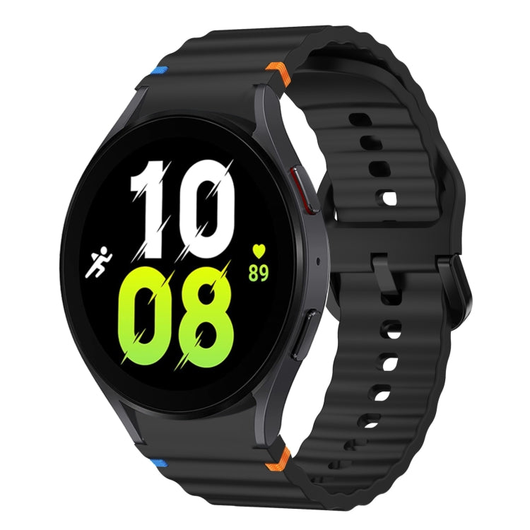 สายรัดนาฬิกาซิลิโคนลายคลื่นเย็บ สำหรับ Samsung Galaxy Watch 7 ขนาด 40 / 44 มม., สำหรับ Samsung Galaxy Watch 6 Classic, สำหรับ Samsung Galaxy Watch 6 ขนาด 40 / 44 มม., สำหรับ Samsung Galaxy Watch 5 ขนาด 40 / 44 มม.
