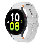 สายรัดนาฬิกาซิลิโคนลายคลื่นเย็บ สำหรับ Samsung Galaxy Watch 7 ขนาด 40 / 44 มม., สำหรับ Samsung Galaxy Watch 6 Classic, สำหรับ Samsung Galaxy Watch 6 ขนาด 40 / 44 มม., สำหรับ Samsung Galaxy Watch 5 ขนาด 40 / 44 มม.