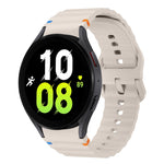 สายรัดนาฬิกาซิลิโคนลายคลื่นเย็บ สำหรับ Samsung Galaxy Watch 7 ขนาด 40 / 44 มม., สำหรับ Samsung Galaxy Watch 6 Classic, สำหรับ Samsung Galaxy Watch 6 ขนาด 40 / 44 มม., สำหรับ Samsung Galaxy Watch 5 ขนาด 40 / 44 มม.
