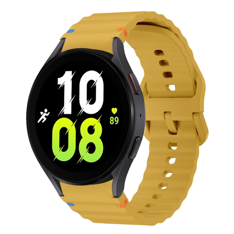 สายรัดนาฬิกาซิลิโคนลายคลื่นเย็บ สำหรับ Samsung Galaxy Watch 7 ขนาด 40 / 44 มม., สำหรับ Samsung Galaxy Watch 6 Classic, สำหรับ Samsung Galaxy Watch 6 ขนาด 40 / 44 มม., สำหรับ Samsung Galaxy Watch 5 ขนาด 40 / 44 มม.