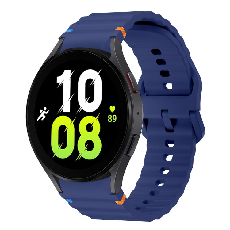 สายรัดนาฬิกาซิลิโคนลายคลื่นเย็บ สำหรับ Samsung Galaxy Watch 7 ขนาด 40 / 44 มม., สำหรับ Samsung Galaxy Watch 6 Classic, สำหรับ Samsung Galaxy Watch 6 ขนาด 40 / 44 มม., สำหรับ Samsung Galaxy Watch 5 ขนาด 40 / 44 มม.