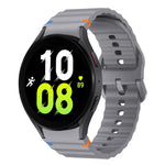 สายรัดนาฬิกาซิลิโคนลายคลื่นเย็บ สำหรับ Samsung Galaxy Watch 7 ขนาด 40 / 44 มม., สำหรับ Samsung Galaxy Watch 6 Classic, สำหรับ Samsung Galaxy Watch 6 ขนาด 40 / 44 มม., สำหรับ Samsung Galaxy Watch 5 ขนาด 40 / 44 มม.
