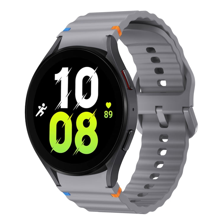 สายรัดนาฬิกาซิลิโคนลายคลื่นเย็บ สำหรับ Samsung Galaxy Watch 7 ขนาด 40 / 44 มม., สำหรับ Samsung Galaxy Watch 6 Classic, สำหรับ Samsung Galaxy Watch 6 ขนาด 40 / 44 มม., สำหรับ Samsung Galaxy Watch 5 ขนาด 40 / 44 มม.