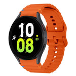 สายรัดนาฬิกาซิลิโคนลายคลื่นเย็บ สำหรับ Samsung Galaxy Watch 7 ขนาด 40 / 44 มม., สำหรับ Samsung Galaxy Watch 6 Classic, สำหรับ Samsung Galaxy Watch 6 ขนาด 40 / 44 มม., สำหรับ Samsung Galaxy Watch 5 ขนาด 40 / 44 มม.