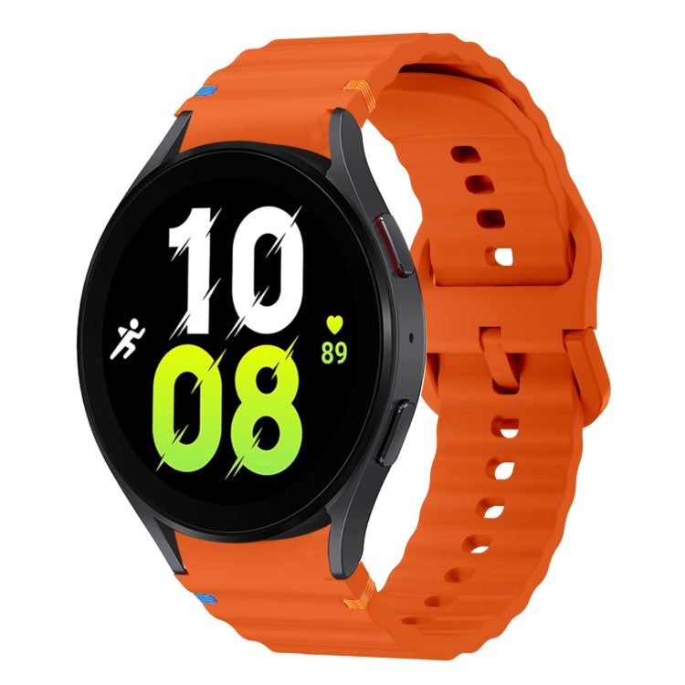 สายรัดนาฬิกาซิลิโคนลายคลื่นเย็บ สำหรับ Samsung Galaxy Watch 7 ขนาด 40 / 44 มม., สำหรับ Samsung Galaxy Watch 6 Classic, สำหรับ Samsung Galaxy Watch 6 ขนาด 40 / 44 มม., สำหรับ Samsung Galaxy Watch 5 ขนาด 40 / 44 มม.