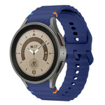 Wave Pattern Stitched Silicone Watch Band, For Samsung Galaxy Watch 5 Pro, For Samsung Galaxy Watch 4 40 / 44mm, For Samsung Galaxy Watch 4 Classic 42 / 46mm, For Samsung Galaxy Watch3 41mm