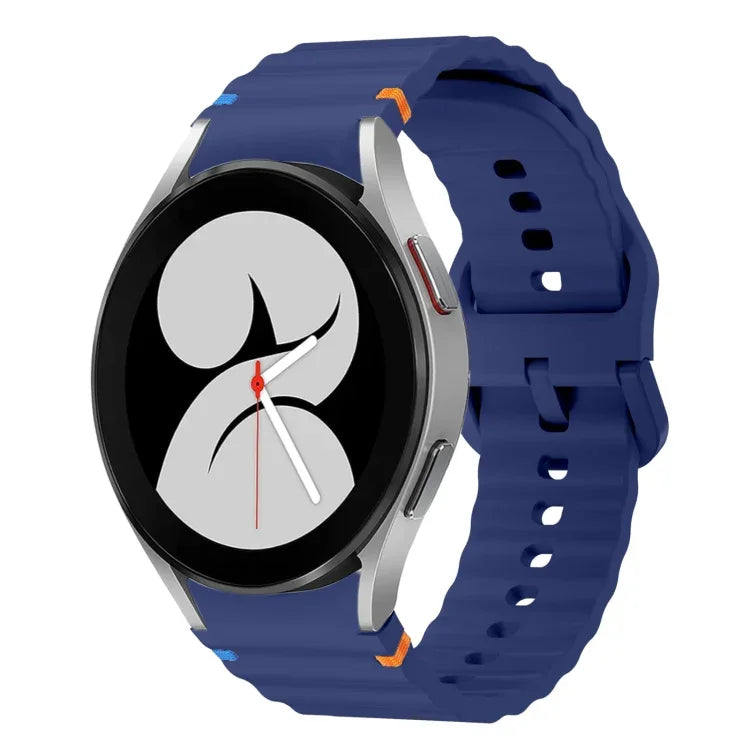 Wave Pattern Stitched Silicone Watch Band, For Samsung Galaxy Watch 5 Pro, For Samsung Galaxy Watch 4 40 / 44mm, For Samsung Galaxy Watch 4 Classic 42 / 46mm, For Samsung Galaxy Watch3 41mm