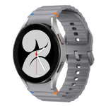 Wave Pattern Stitched Silicone Watch Band, For Samsung Galaxy Watch 5 Pro, For Samsung Galaxy Watch 4 40 / 44mm, For Samsung Galaxy Watch 4 Classic 42 / 46mm, For Samsung Galaxy Watch3 41mm