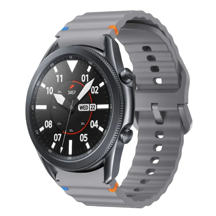 Wave Pattern Stitched Silicone Watch Band, For Samsung Galaxy Watch 5 Pro, For Samsung Galaxy Watch 4 40 / 44mm, For Samsung Galaxy Watch 4 Classic 42 / 46mm, For Samsung Galaxy Watch3 41mm