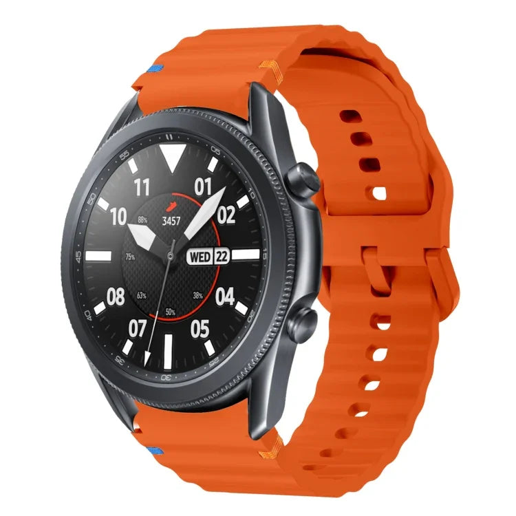Wave Pattern Stitched Silicone Watch Band, For Samsung Galaxy Watch 5 Pro, For Samsung Galaxy Watch 4 40 / 44mm, For Samsung Galaxy Watch 4 Classic 42 / 46mm, For Samsung Galaxy Watch3 41mm