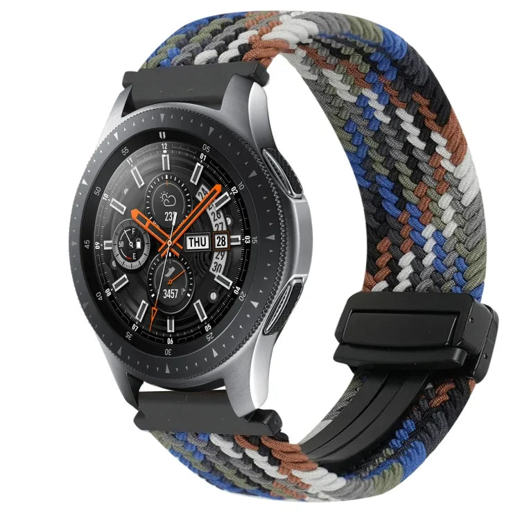 สายรัดนาฬิกาถักพร้อมหัวเข็มขัดแม่เหล็ก 22มม. สำหรับ Samsung Galaxy Gear S3 Classic, สำหรับ Samsung Galaxy Watch 46มม.