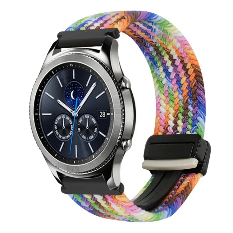 สายรัดนาฬิกาถักพร้อมหัวเข็มขัดแม่เหล็ก 22มม. สำหรับ Samsung Galaxy Gear S3 Classic, สำหรับ Samsung Galaxy Watch 46มม.