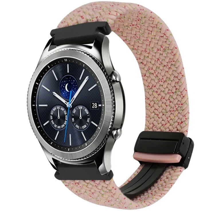 สายรัดนาฬิกาถักพร้อมหัวเข็มขัดแม่เหล็ก 22มม. สำหรับ Samsung Galaxy Gear S3 Classic, สำหรับ Samsung Galaxy Watch 46มม.
