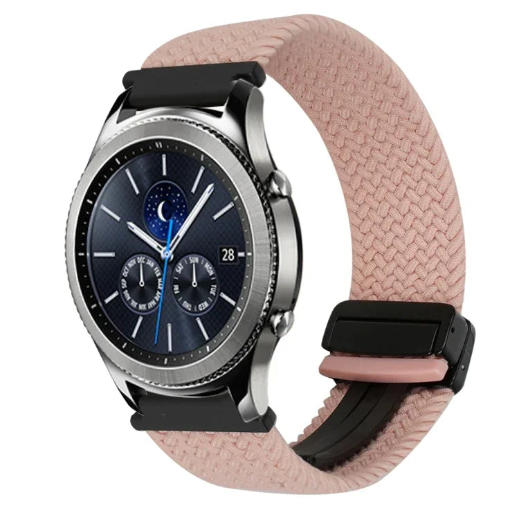 สายรัดนาฬิกาถักพร้อมหัวเข็มขัดแม่เหล็ก 22มม. สำหรับ Samsung Galaxy Gear S3 Classic, สำหรับ Samsung Galaxy Watch 46มม.