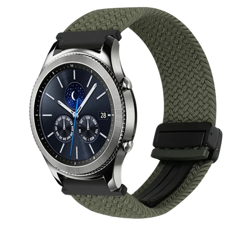สายรัดนาฬิกาถักพร้อมหัวเข็มขัดแม่เหล็ก 22มม. สำหรับ Samsung Galaxy Gear S3 Classic, สำหรับ Samsung Galaxy Watch 46มม.