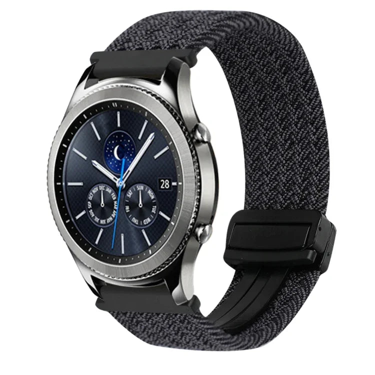 สายรัดนาฬิกาถักพร้อมหัวเข็มขัดแม่เหล็ก 22มม. สำหรับ Samsung Galaxy Gear S3 Classic, สำหรับ Samsung Galaxy Watch 46มม.