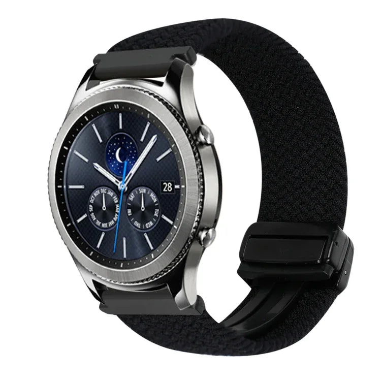 สายรัดนาฬิกาถักพร้อมหัวเข็มขัดแม่เหล็ก 22มม. สำหรับ Samsung Galaxy Gear S3 Classic, สำหรับ Samsung Galaxy Watch 46มม.