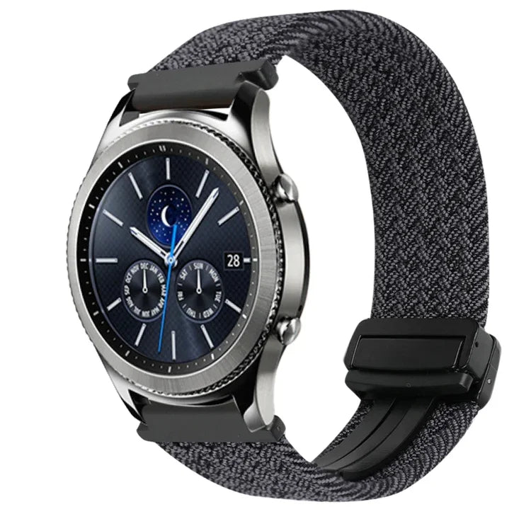 สายรัดนาฬิกาถักพร้อมหัวเข็มขัดแม่เหล็ก 22มม. สำหรับ Samsung Galaxy Gear S3 Classic, สำหรับ Samsung Galaxy Watch 46มม.